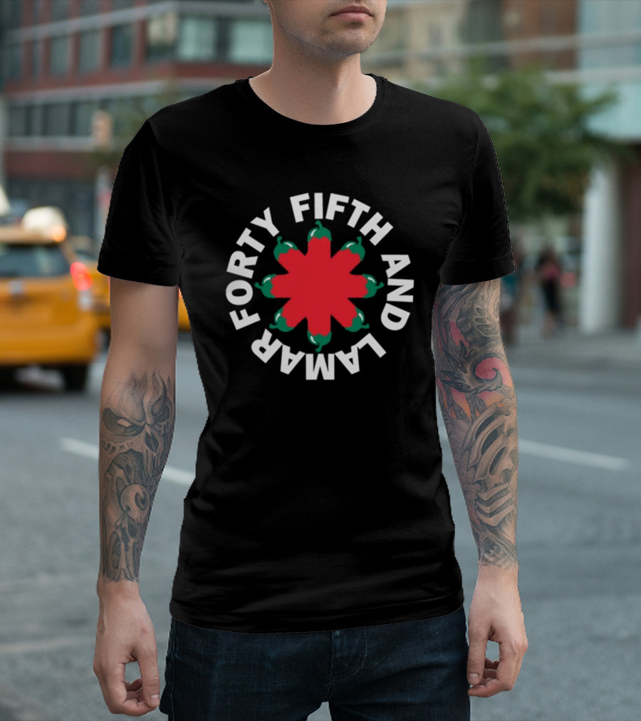 Forty Fifth And Lamar Red Green Starburst T-Shirt