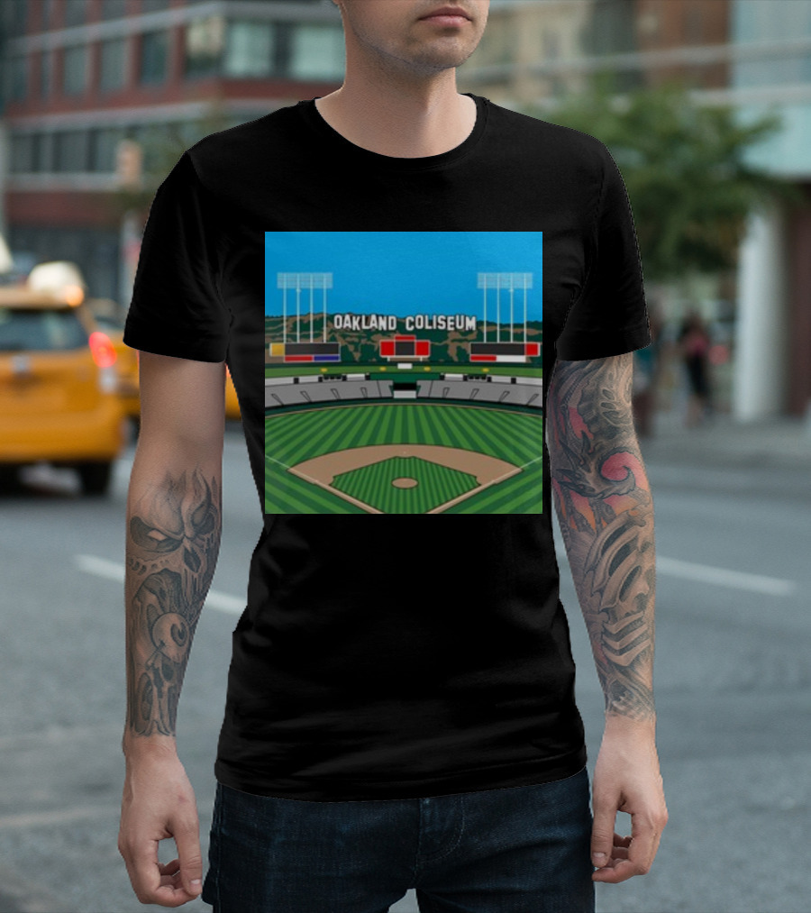 Oakland Coliseum Baseball Stadium Iconic View T-Shirt