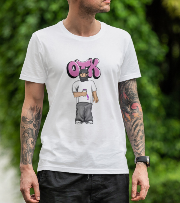 OTK Ski Mask Character With Coffee Cup T-Shirt