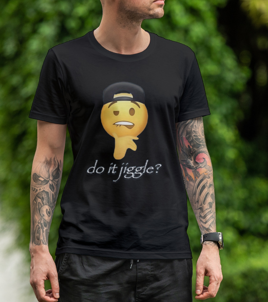 Do It Jiggle Emoji With Backwards Baseball Cap T-Shirt