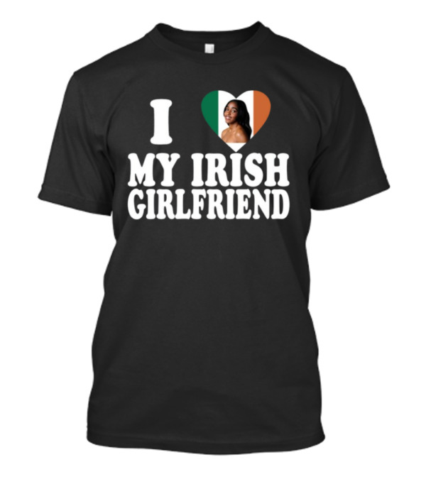 Luketaylorr I Love My Irish Girlfriend Irish Flag Heart Ayo Edebiri T-Shirt