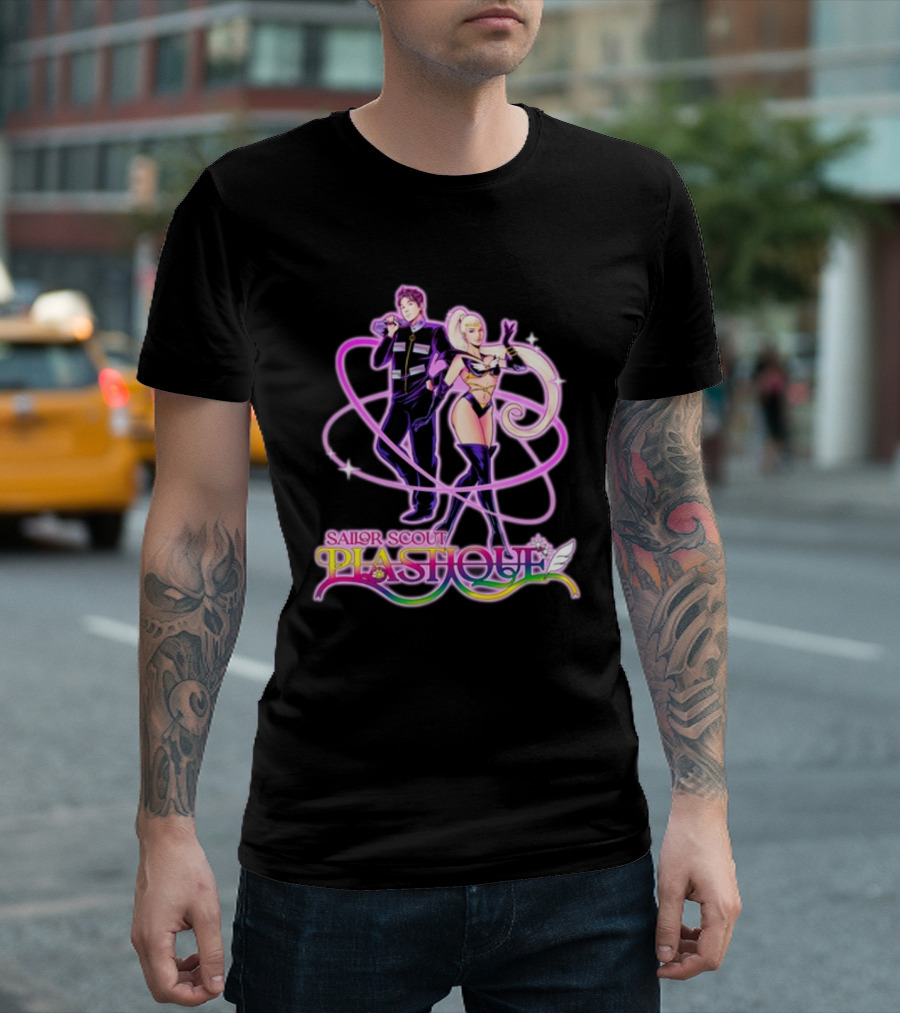 Sailor Scout Plashole Neon Anime Duo T-Shirt