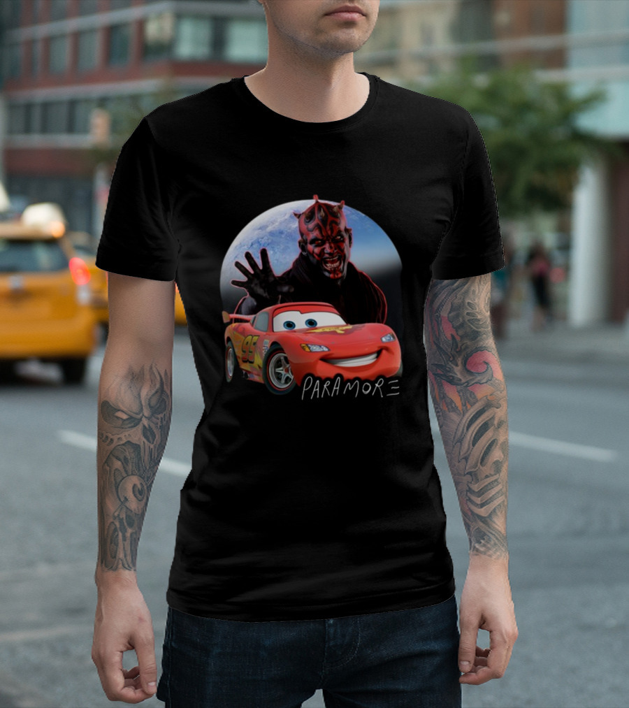 Paramore Let Your Heart Win Lightning McQueen Darth Maul Crossover T-Shirt