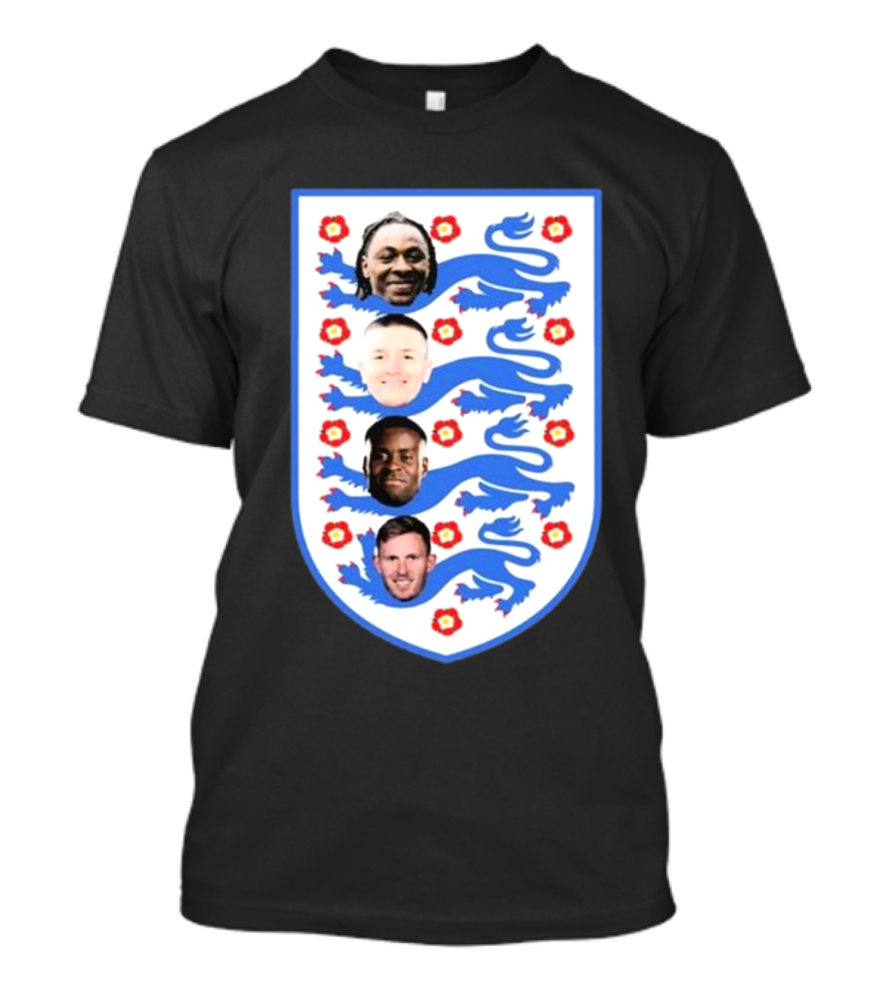 Four Lions Omari Patrick Marc Guehi England Team Football Emblem T-Shirt