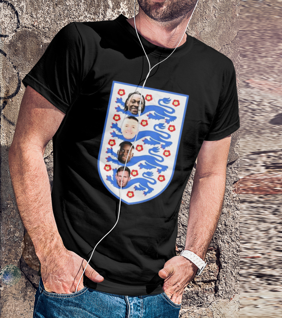 Four Lions Omari Patrick Marc Guehi England Team Football Emblem T-Shirt