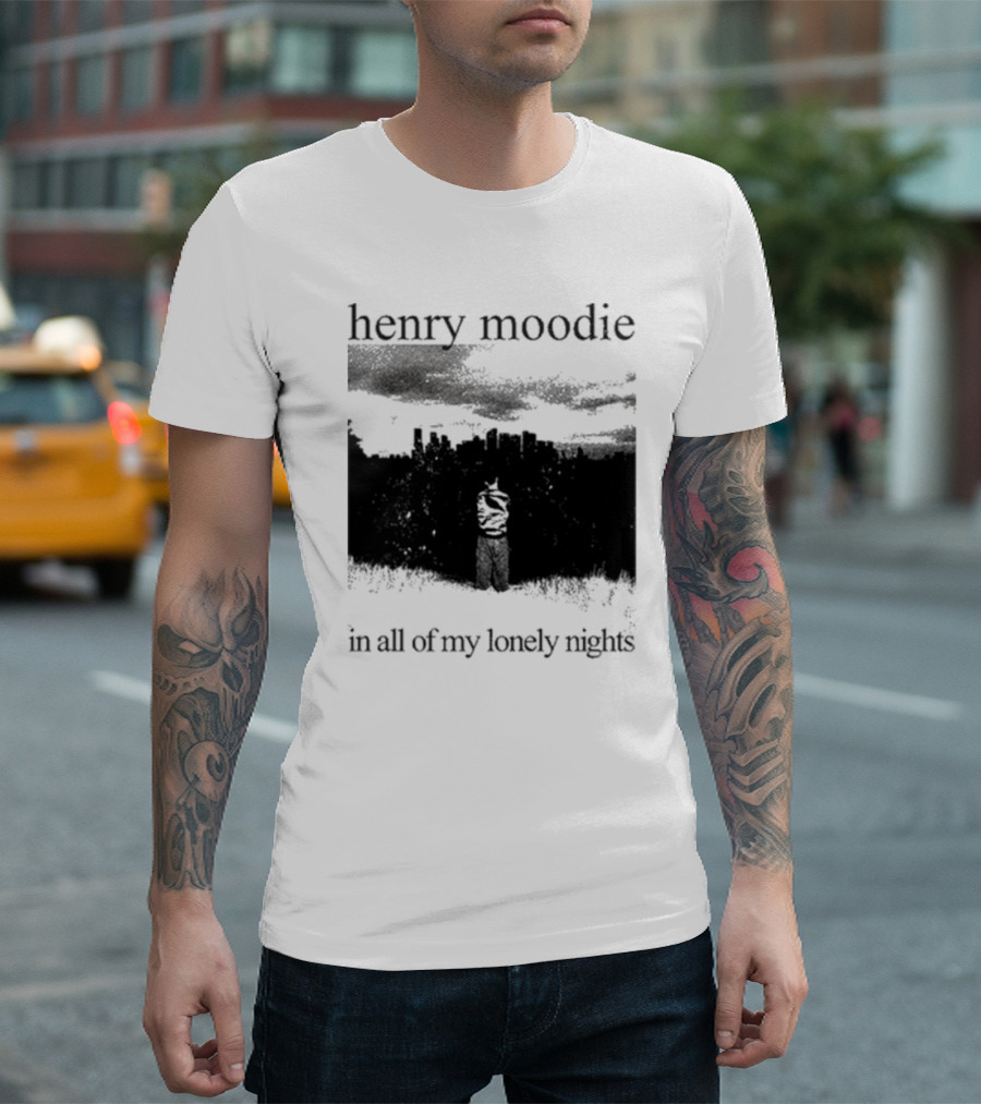 Henry Moodie In All Of My Lonely Nights Dark Skyline Scene T-Shirt