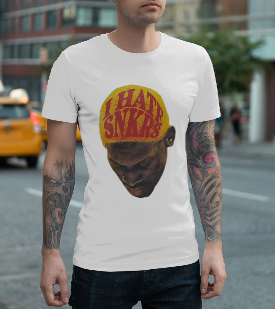 I Hate Snkrs Retro Style Bold Text on Yellow Hat T-Shirt