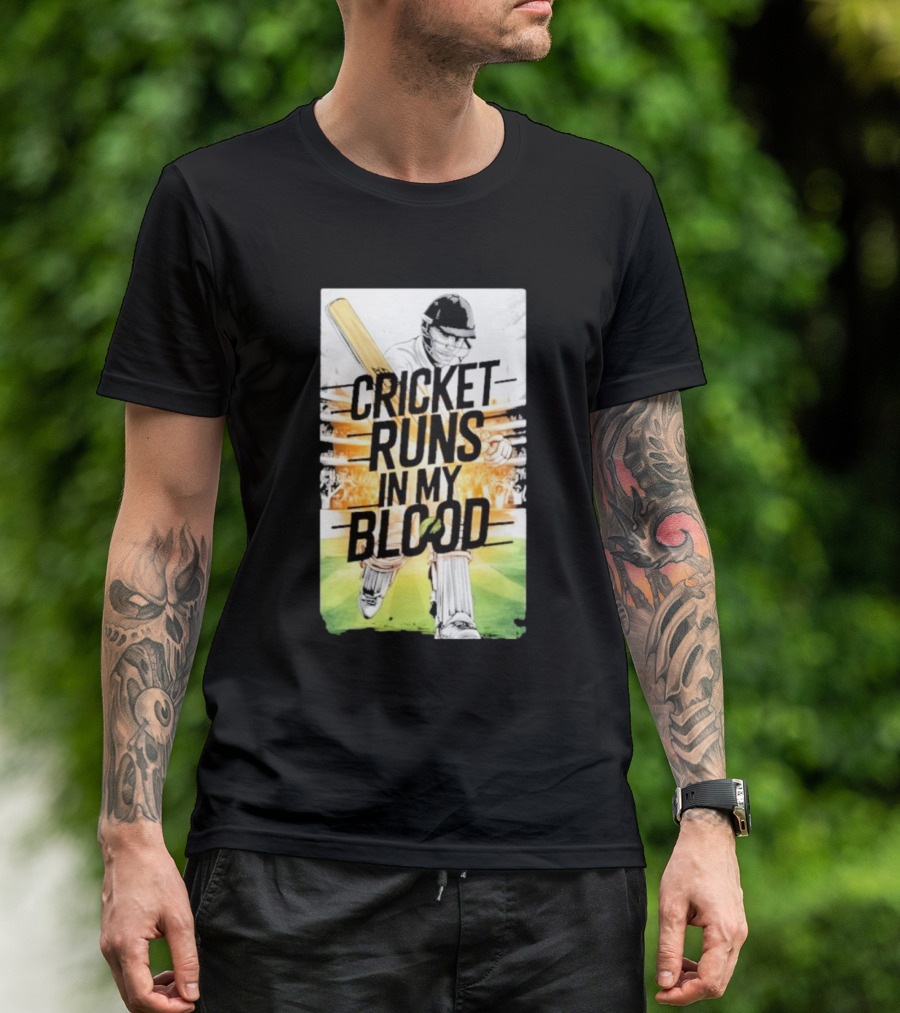 Cricket Runs In My Blood Batting Passion T-Shirt