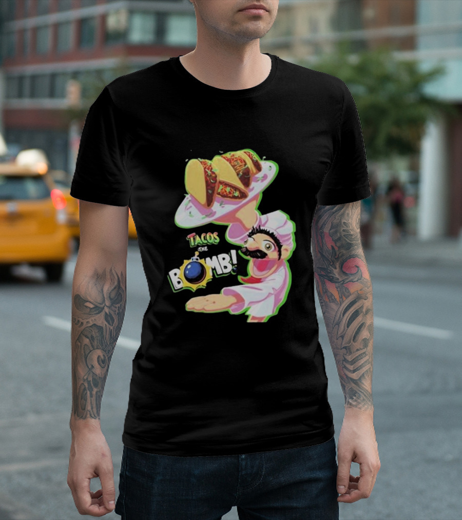Curio Kujo Tacos Are the Bomb Chef with Bomb T-Shirt