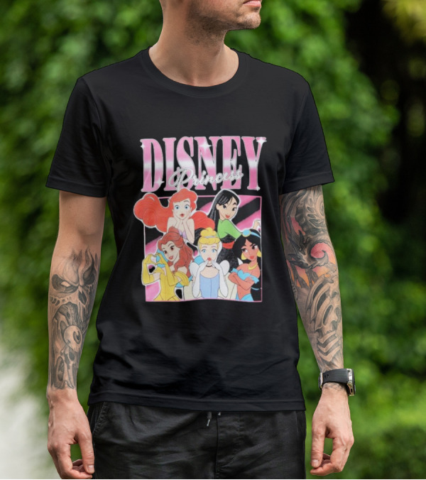 Disney Princess Group Ariel Belle Cinderella Jasmine Mulan T-Shirt