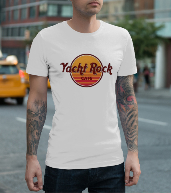 Yacht Rock Cafe Retro Sunset Circle T-Shirt