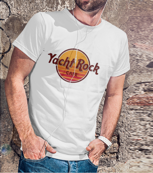 Yacht Rock Cafe Retro Sunset Circle T-Shirt