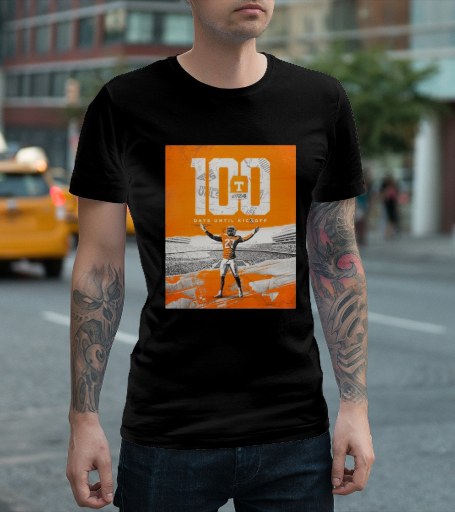 Tennessee Volunteers Football Countdown 100 Days Until Kickoff T-Shirt