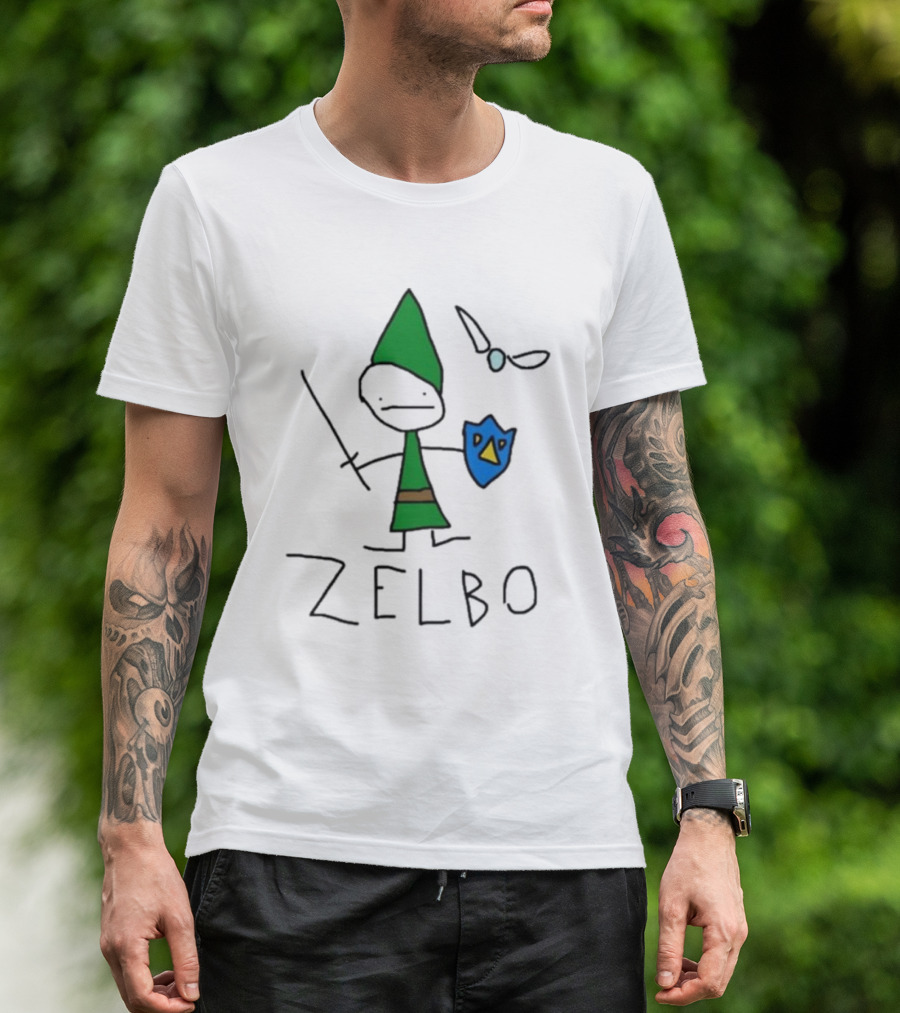 The Legend Of Zelbo Stick Figure With Sword And Shield T-Shirt