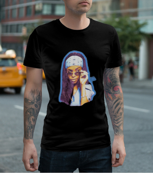 Zayn Malik Aaliyah Bandana Sunglasses Airbrush Purple T-Shirt