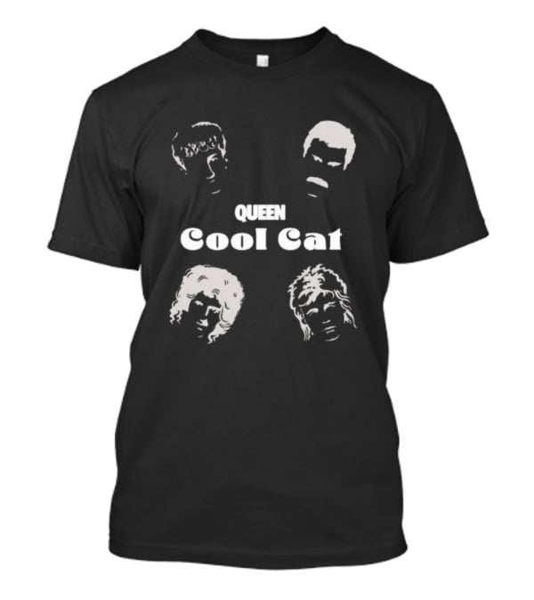 Queen Cool Cat Silhouette Faces T-Shirt