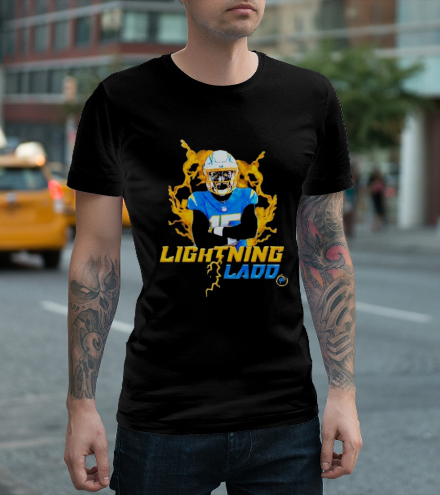 Lightning Ladd Bold Blue Football Power Charge T-Shirt