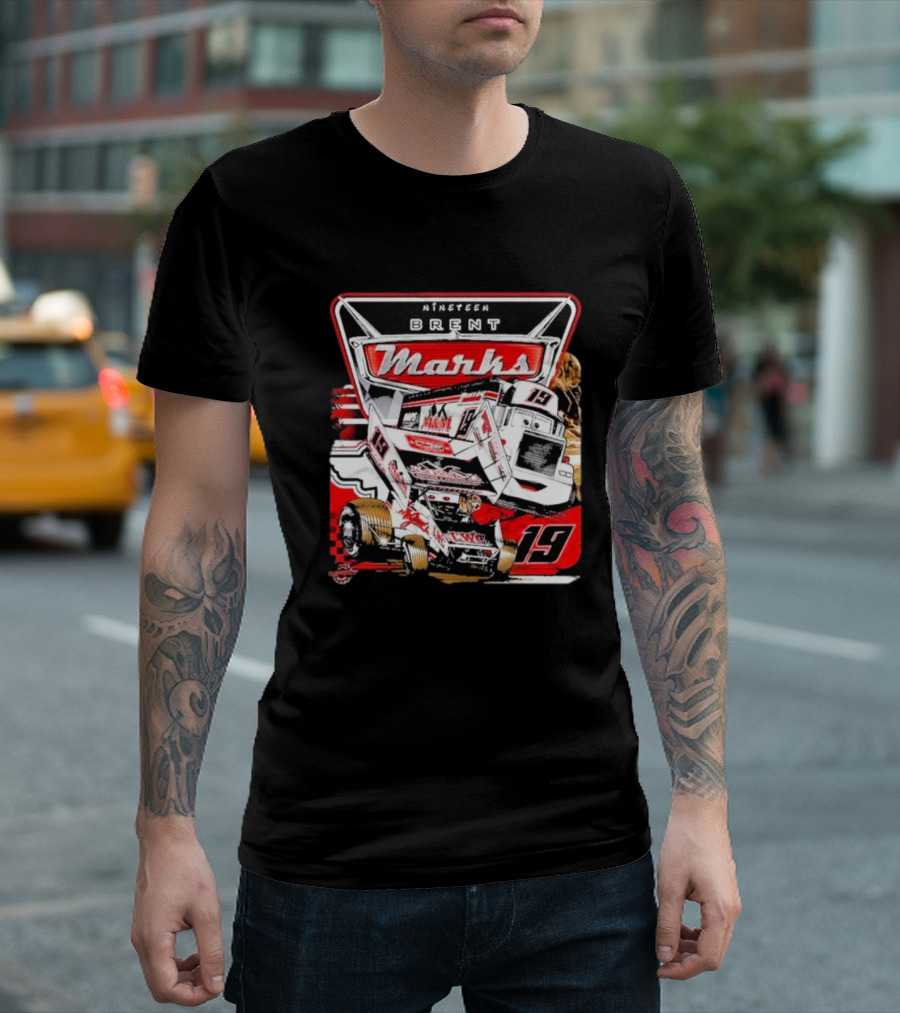 Nineteen Brent Marks Racing Car 19 Motorsport T-Shirt