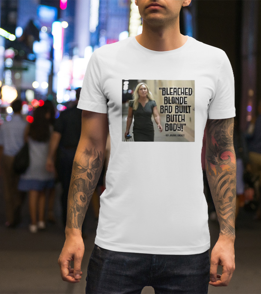Bleached Blonde Bad Built Butch Body ACP Jamming Crockett T-Shirt