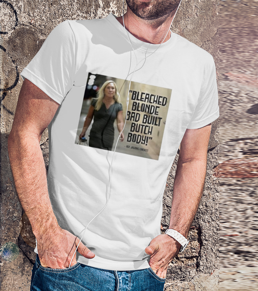 Bleached Blonde Bad Built Butch Body ACP Jamming Crockett T-Shirt