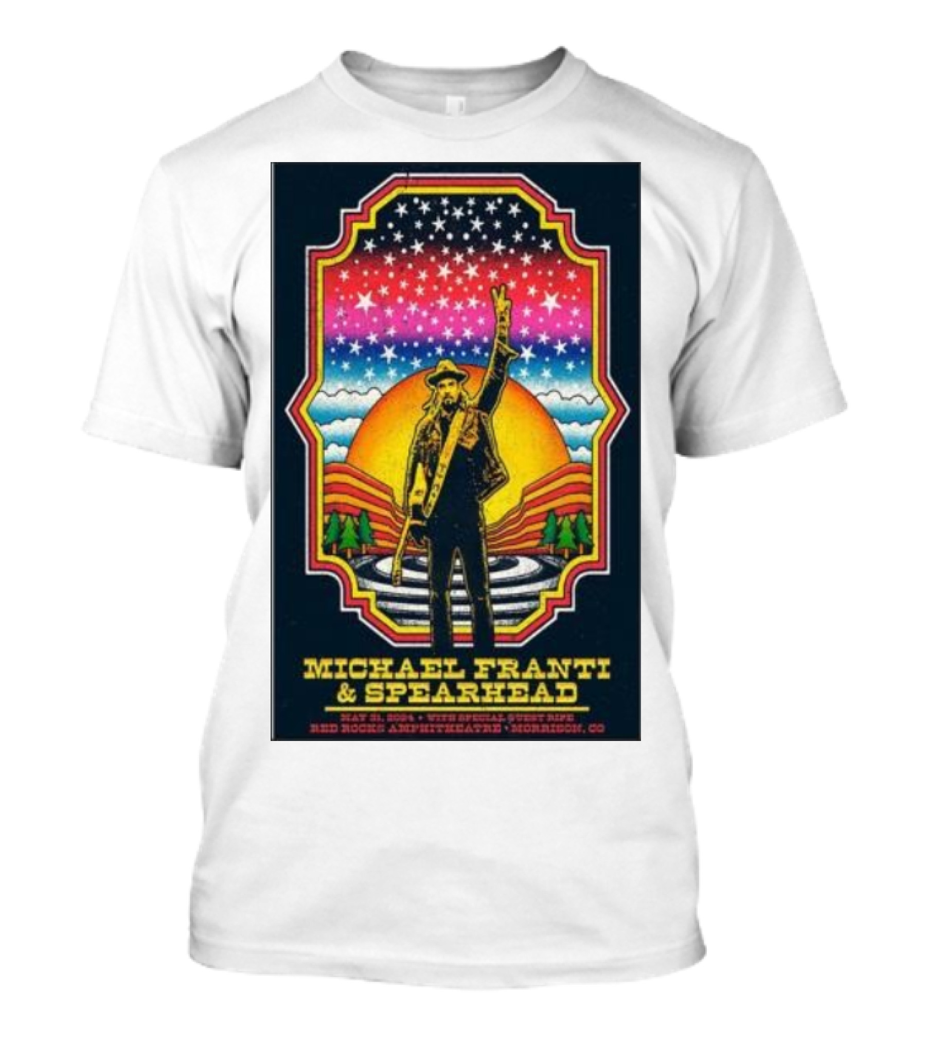 Michael Franti And Spearhead Live At Red Rocks Amphitheatre Morrison CO May 31 2024 With Special Guest Pipe T-Shirt