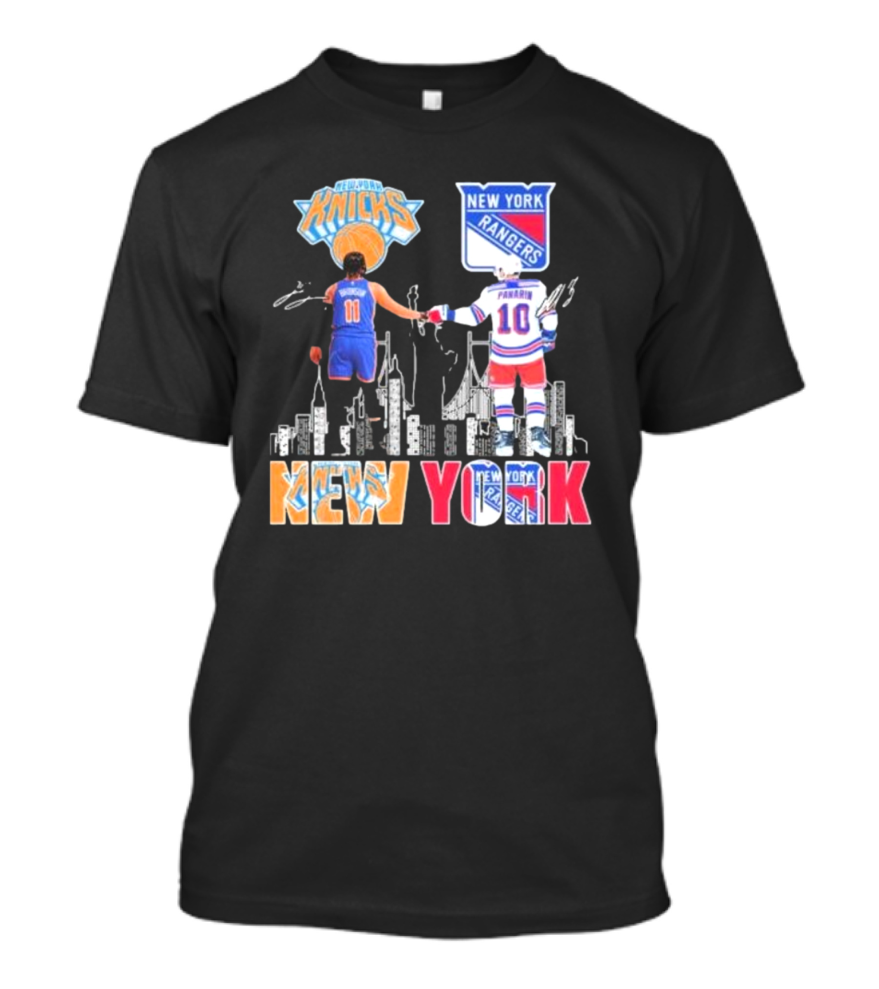 New York Knicks Rangers Artemi Panarin Jalen Brunson City Legends Signatures T-Shirt