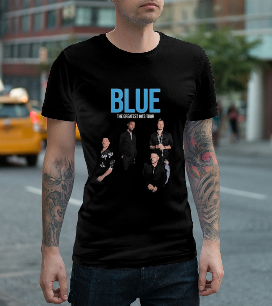 Blue The Greatest Hits Tour Band Members Group Photo T-Shirt
