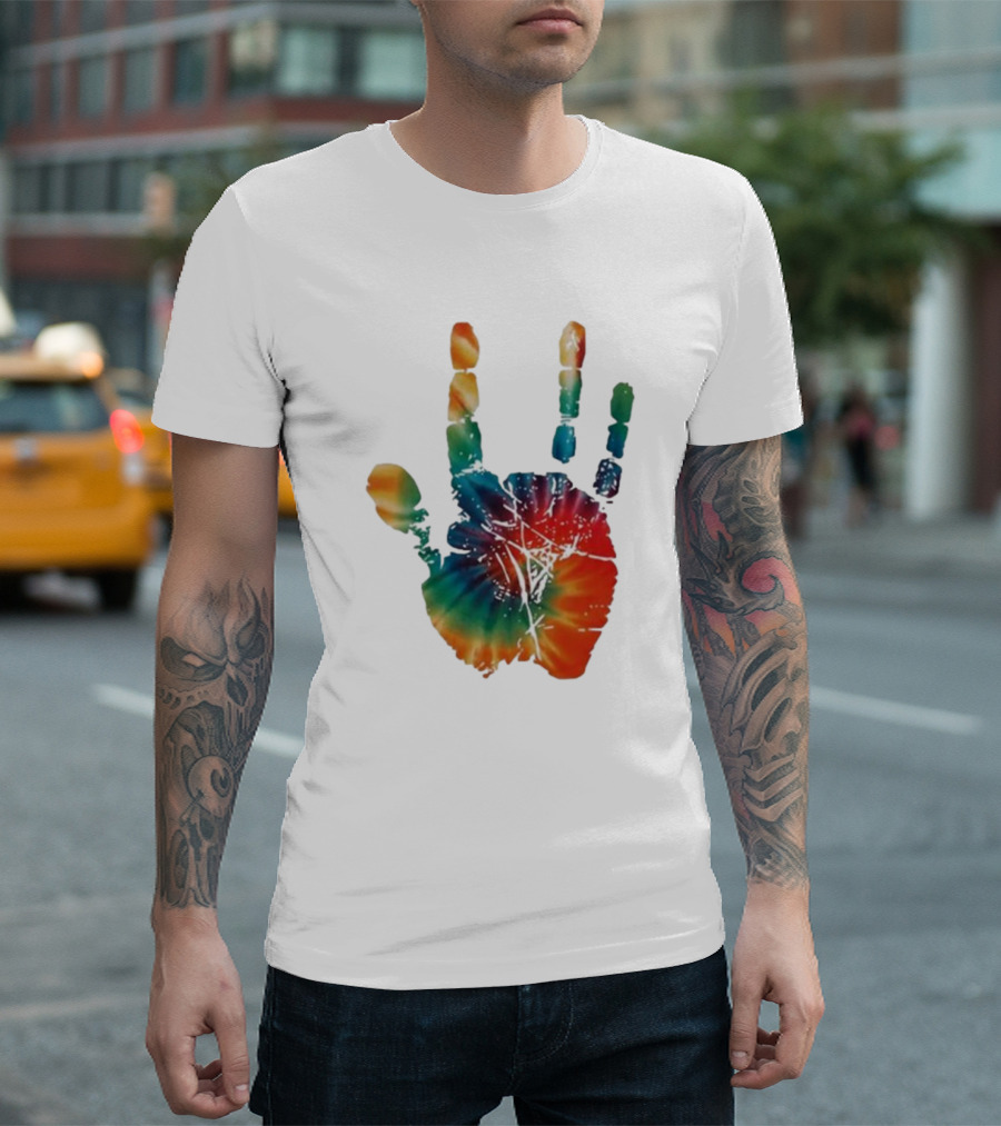 Happy Pride Month Tie-Dye Handprint T-Shirt