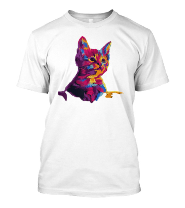Kitten Colorful Art For Cat Lovers T-Shirt