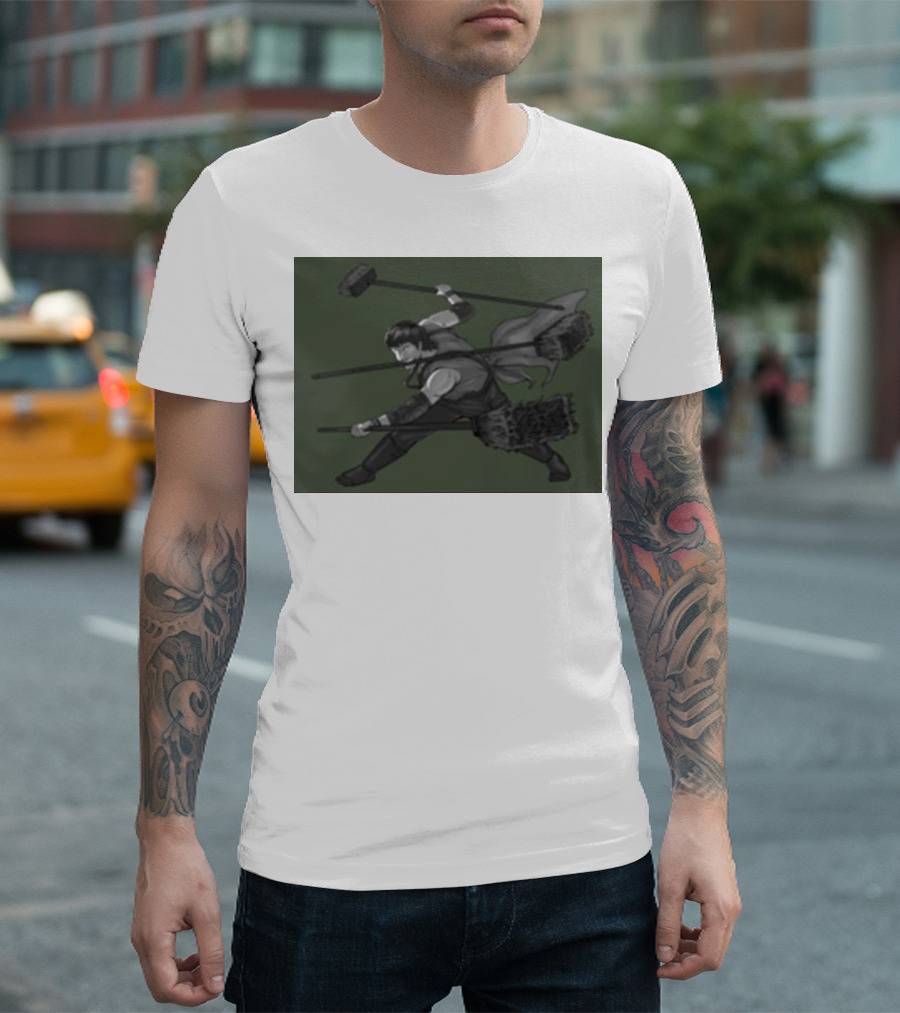 Three Broom Stance Cosplay Zoro T-Shirt