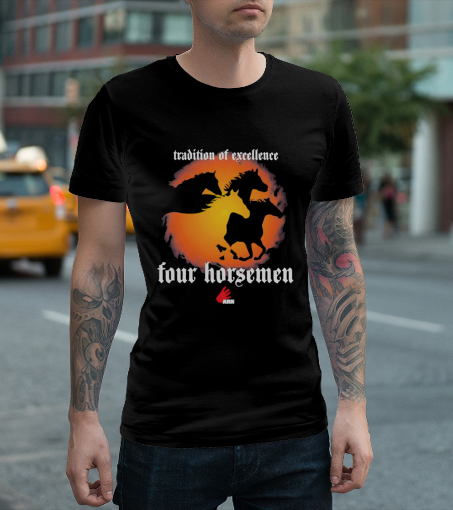 Tradition of Excellence Four Horsemen Silhouette Sunset Motif ARN T-Shirt