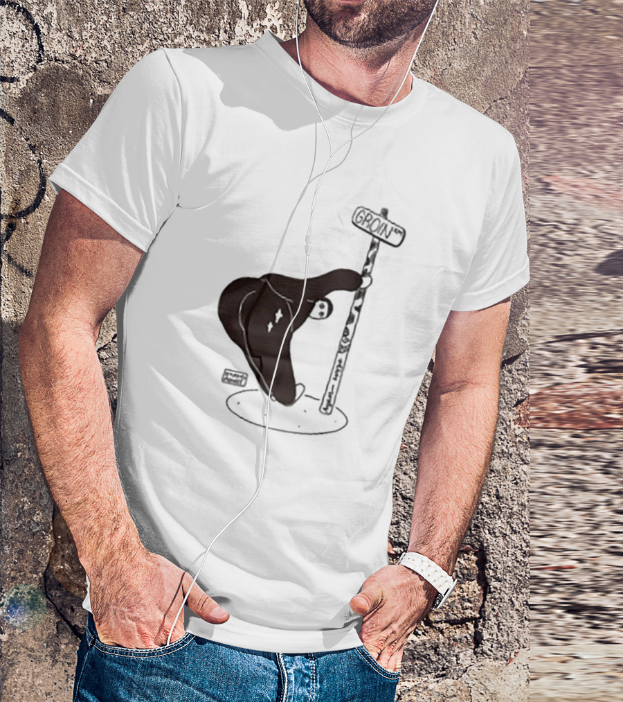 Groin Street Sign With Bandaged Steak Character By Rpwp T-Shirt
