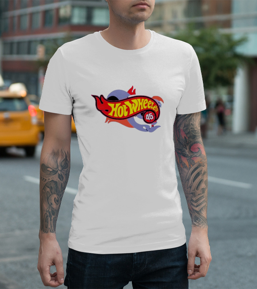 Hot Wheeler 45 Racing Badge Classic Stylized Emblem T-Shirt