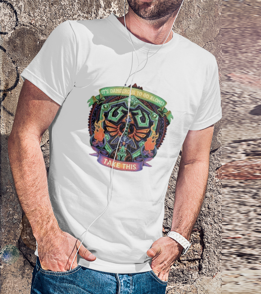 It’s Dangerous To Go Alone Take This Hylian Symbol And Master Sword T-Shirt