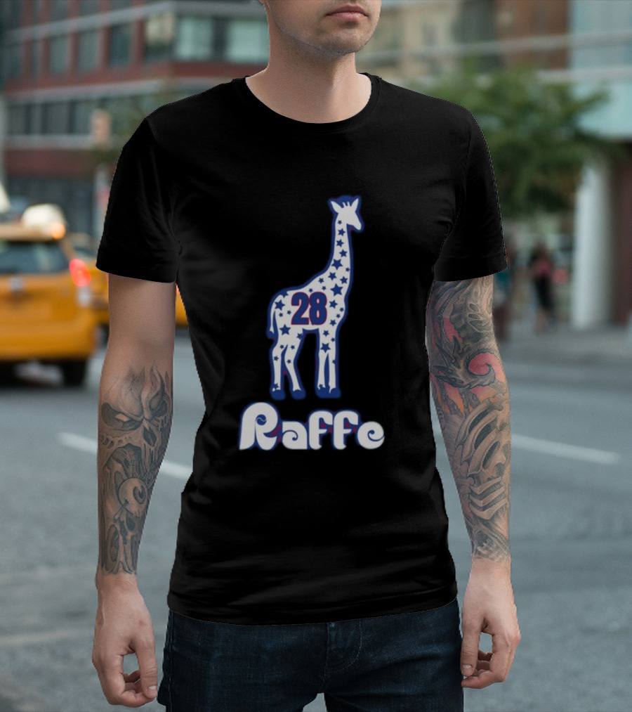 Phillygoat Raffe 28 Star-Patterned Giraffe Jersey T-Shirt