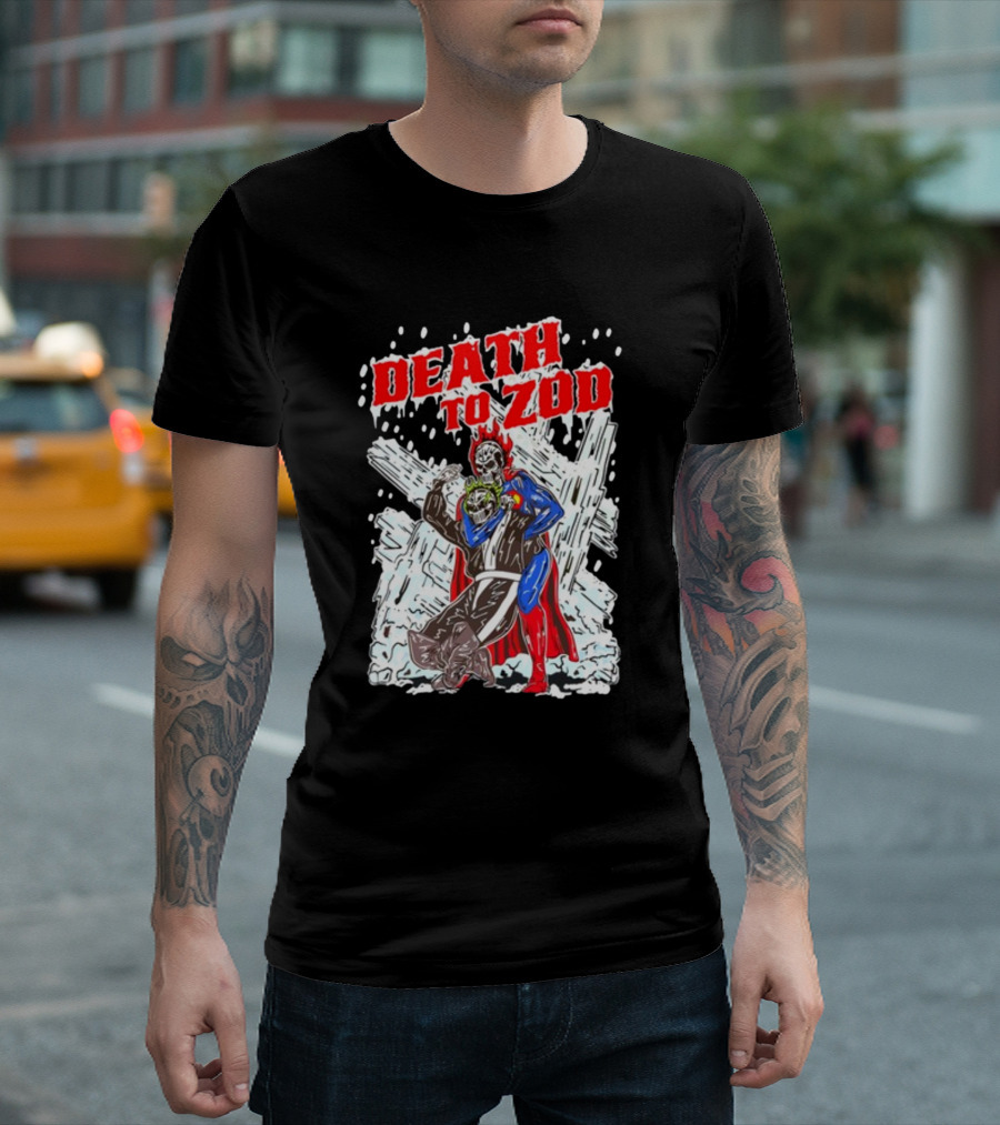 Death To Zod Battle Against Villain in Ice Fortress T-Shirt
