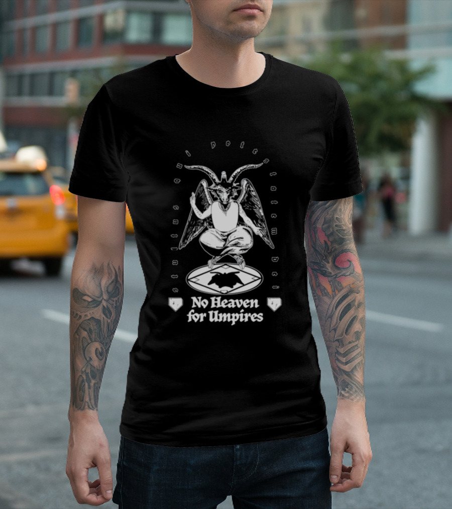 Nbcs The Slap No Heaven For Umpires Demon Goat Pentagram T-Shirt