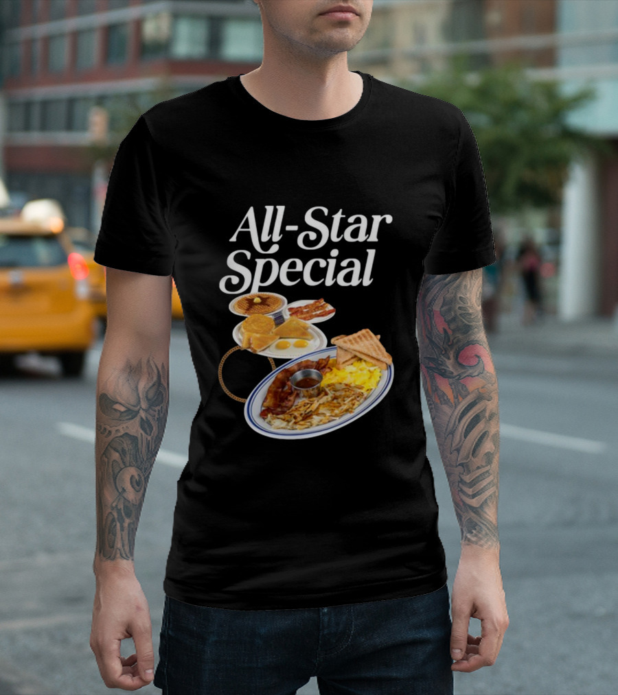 All Star Special Breakfast Eggs Pancakes Bacon Toast Waffles Hashbrowns T-Shirt