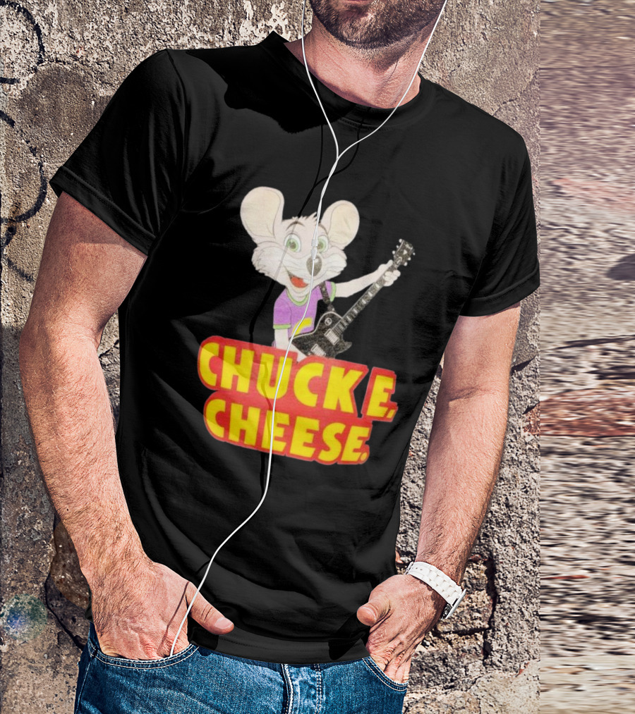 Chuck E Cheese Logo Rat With Guitar T-Shirt