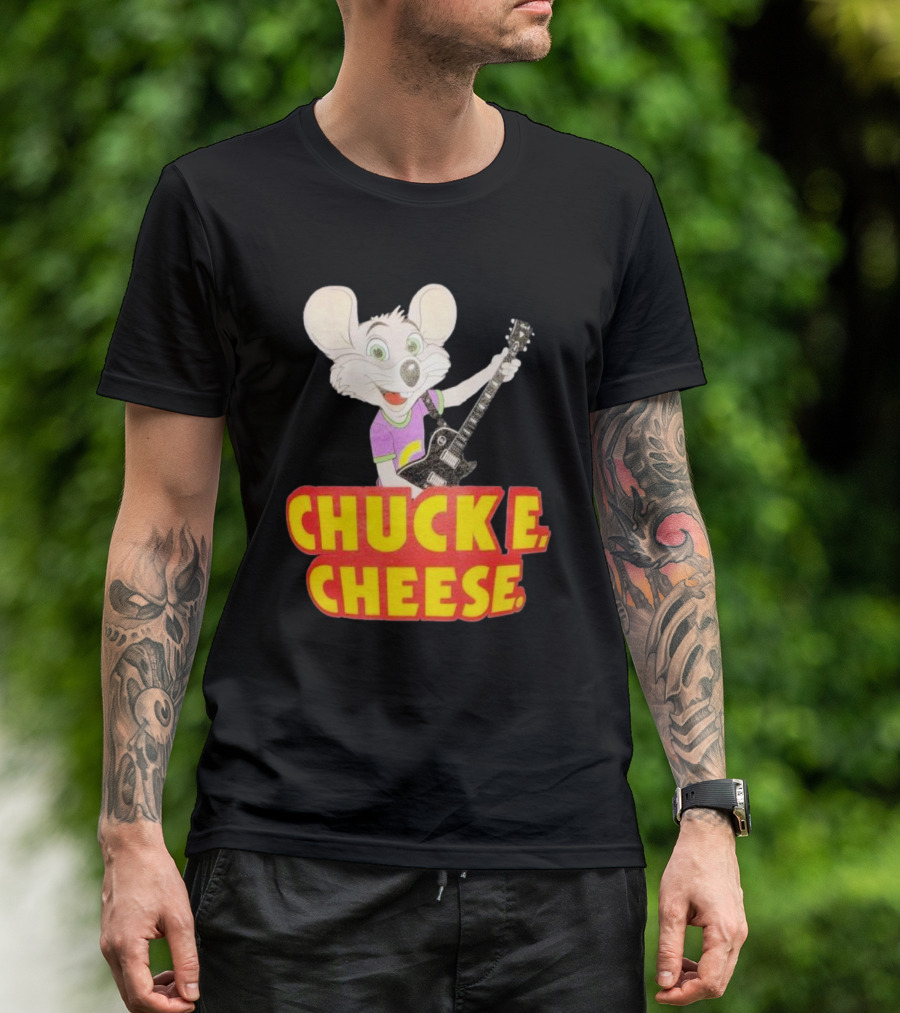 Chuck E Cheese Logo Rat With Guitar T-Shirt