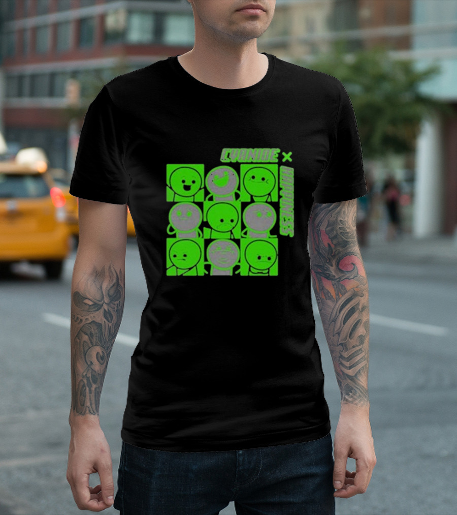 Cyanide x Happiness Neon Green Faces T-Shirt