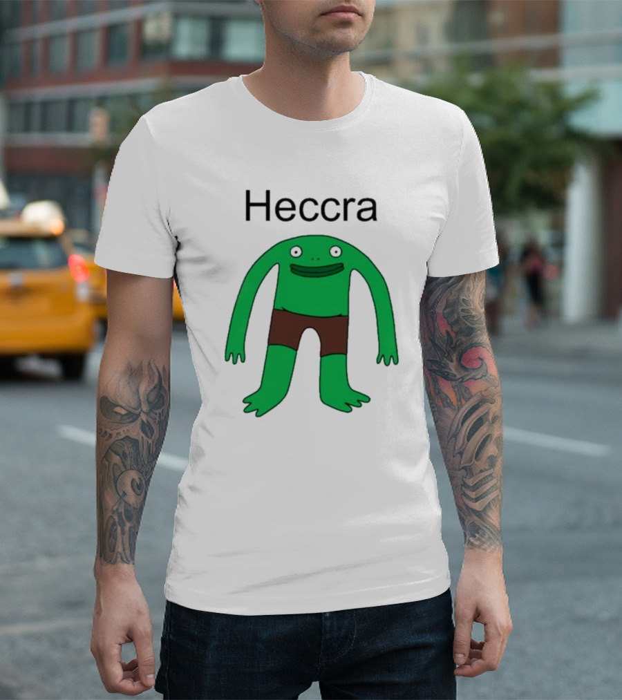 Heccra Mr. Frog Cartoon Character In Brown Shorts T-Shirt