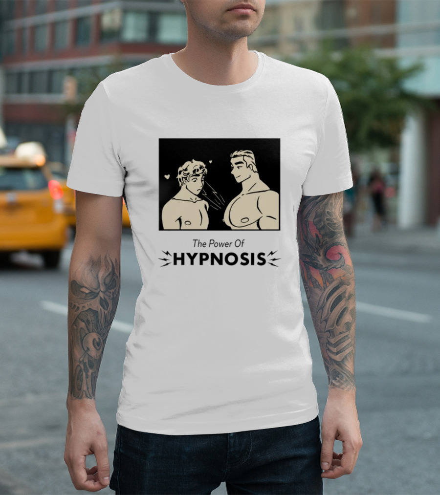 Hypnosis Power with Mesmerized Characters and Heart Symbols T-Shirt