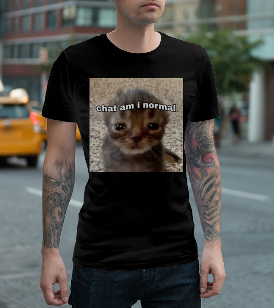 Cringeytees Chat Am I Normal Kitten Meme T-Shirt