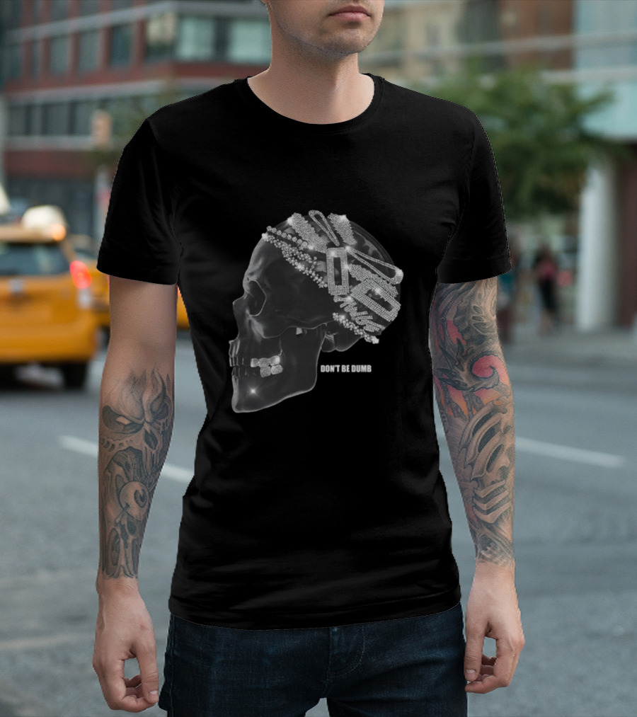 A$AP Rocky American Sabotage Don't Be Dumb Skull with Diamond Accents T-Shirt