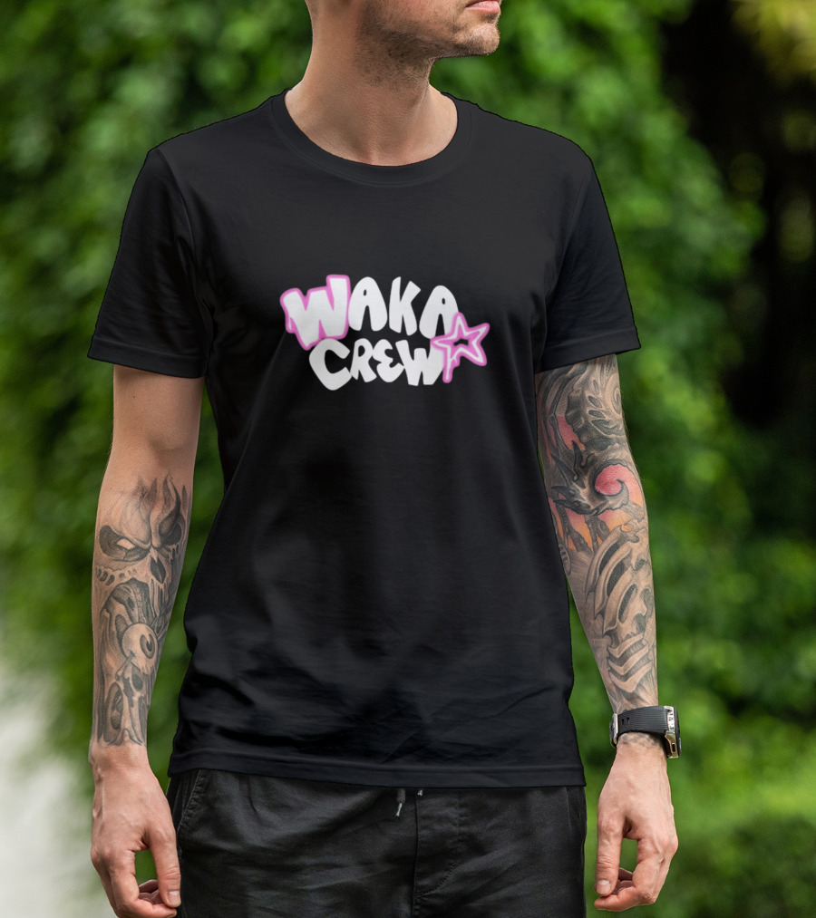 Waka Crew Airbrushed Pink Star T-Shirt