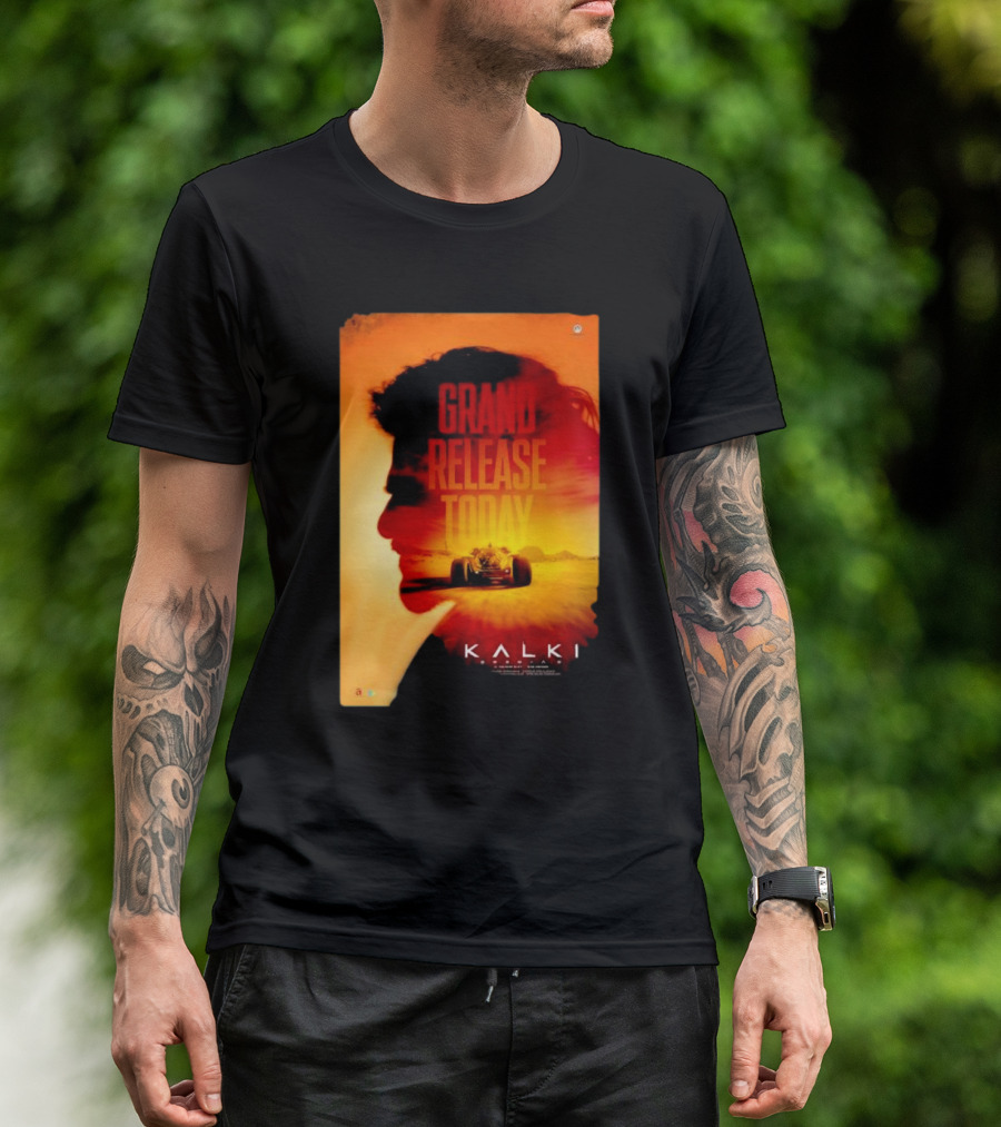 Grand Release Today Kalki Silhouette And Racing Car T-Shirt