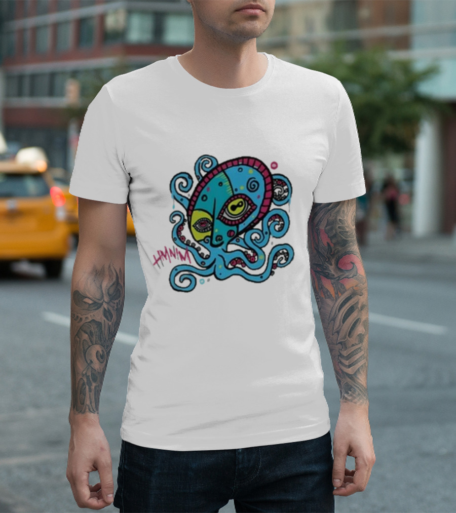 HMNIM Hi My Name Is Mark Cubist Octopus Mask T-Shirt