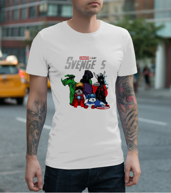Marvel Avengers Schnauzer Svengers Dogs Superheroes T-Shirt