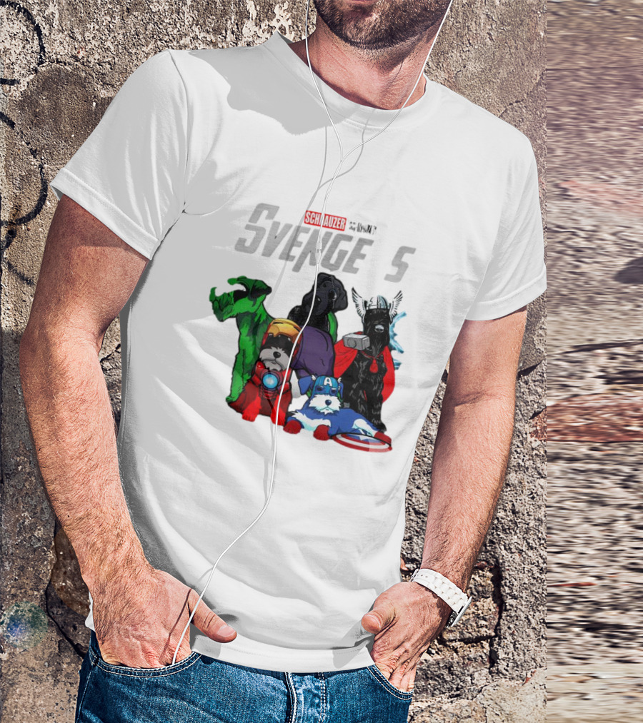 Marvel Avengers Schnauzer Svengers Dogs Superheroes T-Shirt